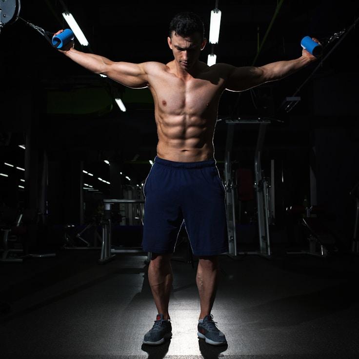 Professional gym interior with strength equipment